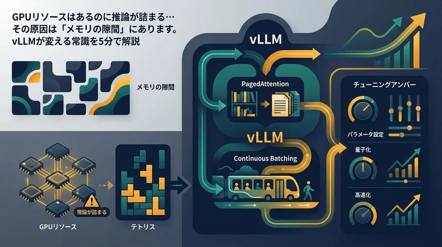 GPUリソースはあるのに推論が詰まる...その原因は「メモリの隙間」にあります。vLLMが変える常識を5分で解説