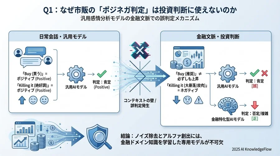 Q1：なぜ市販の「ポジネガ判定」は投資判断に使えないのか - Section Image