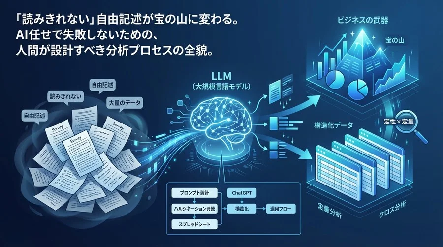 読みきれない自由記述が宝の山に。LLMで実現する「構造化」アンケート分析の設計図