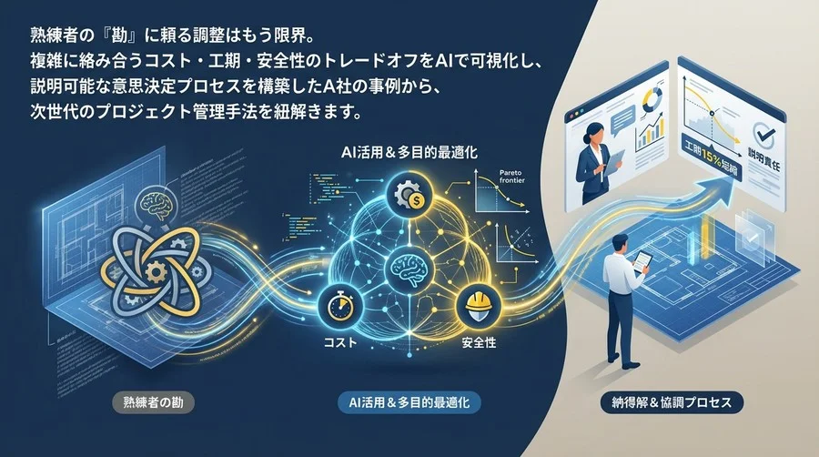 熟練者の勘を超えて：コスト・工期・安全性のトレードオフを最適化するAI活用と『納得解』の導き方