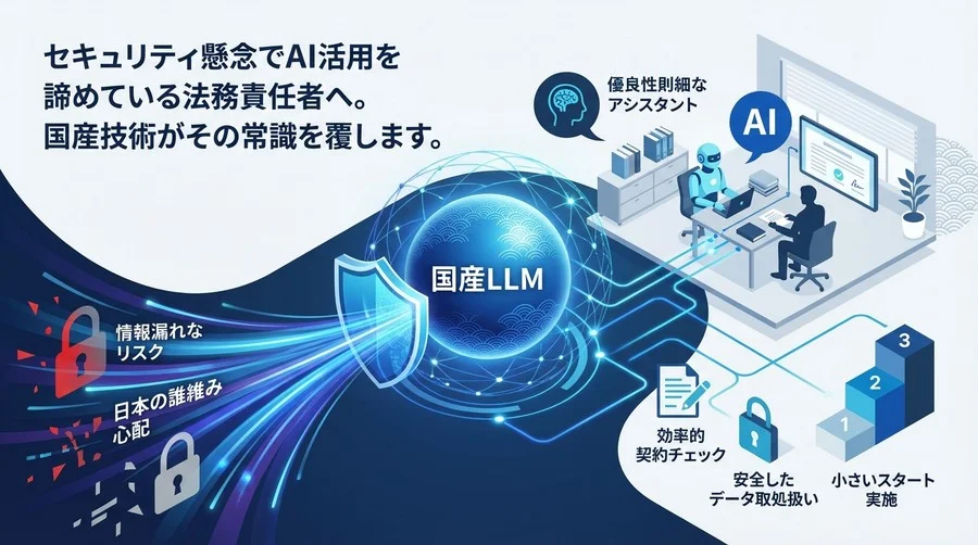 国産LLMで実現する安全な法務DX：セキュリティ不安を解消するコンプライアンス業務革新