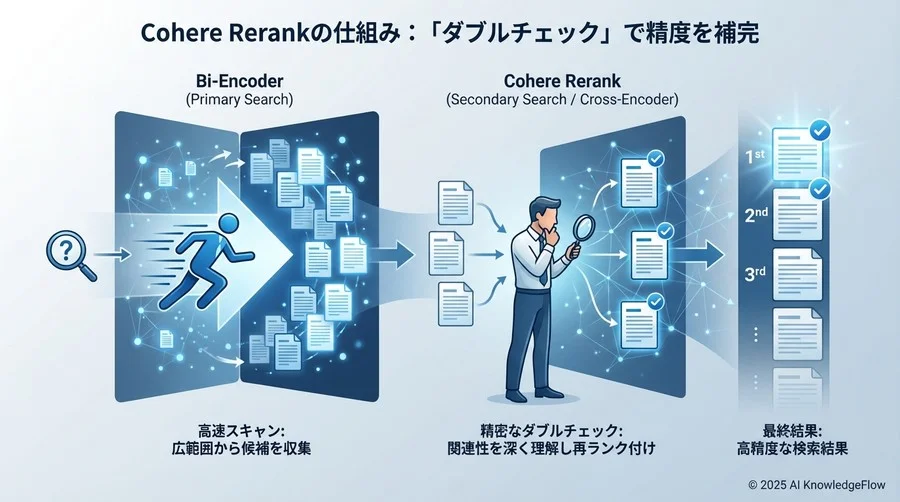 Cohere Rerankとは？「ダブルチェック」で精度を補完する仕組み - Section Image