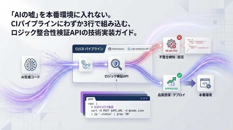 AI生成コードの品質をAPIで担保する。ロジック不整合検知とCI/CD統合の実装仕様書