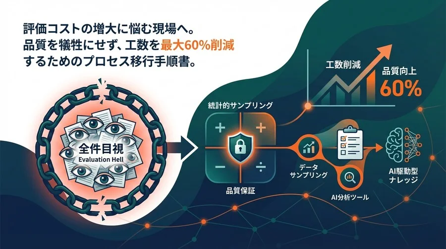 LLM評価の工数を60%削減する統計的サンプリング移行ガイド：全件目視からの脱却と品質保証