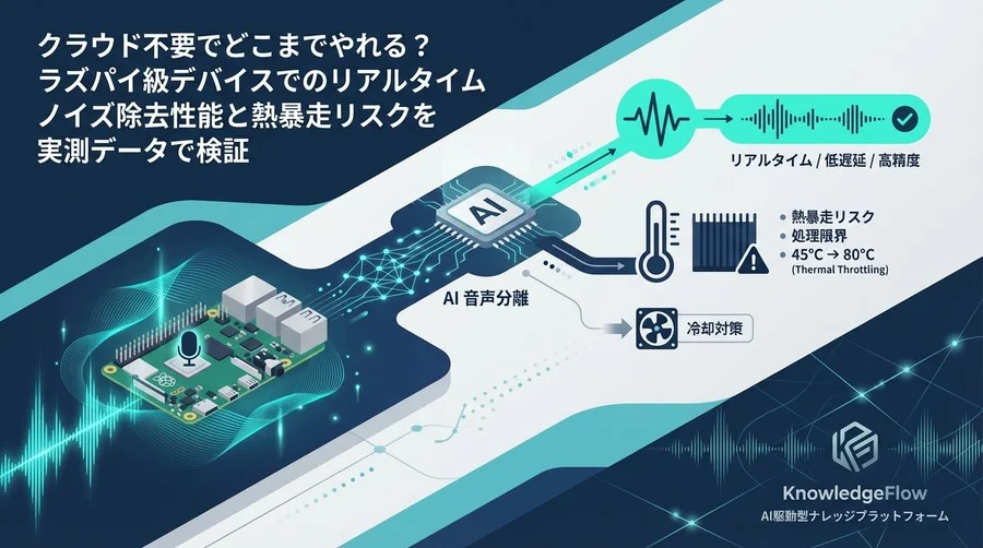 クラウド不要のAI音声分離：ラズパイ級デバイスでのノイズ除去性能と熱暴走リスクの実測検証