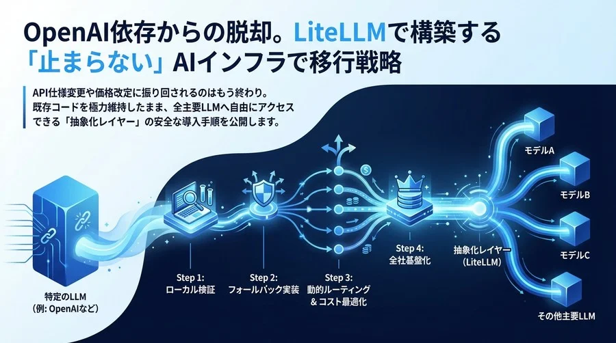 OpenAI依存からの脱却。LiteLLMで構築する「止まらない」AIインフラ移行戦略