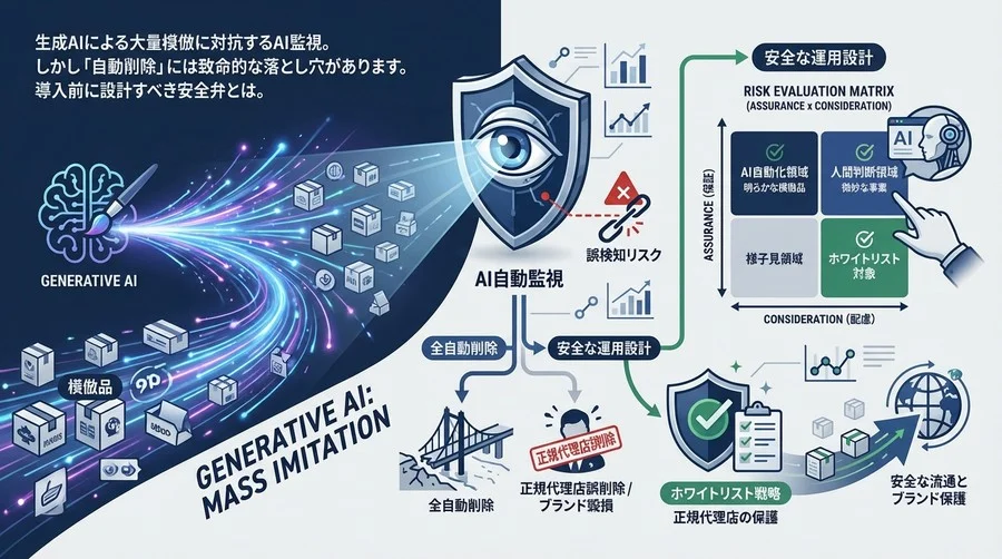 生成AI時代の模倣品対策：AI自動監視の「誤検知リスク」と安全な運用設計