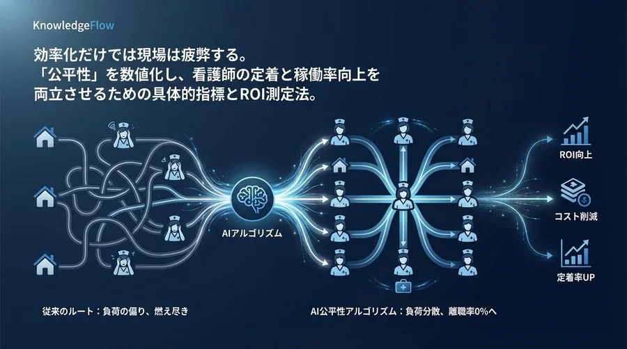 訪問看護の燃え尽きを防ぐ「公平性」アルゴリズム：離職率0%を目指すAIルート最適化とROI測定