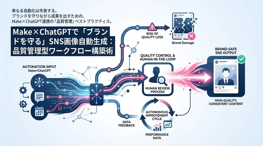 Make×ChatGPTで「ブランドを守る」SNS画像自動生成：品質管理型ワークフロー構築術