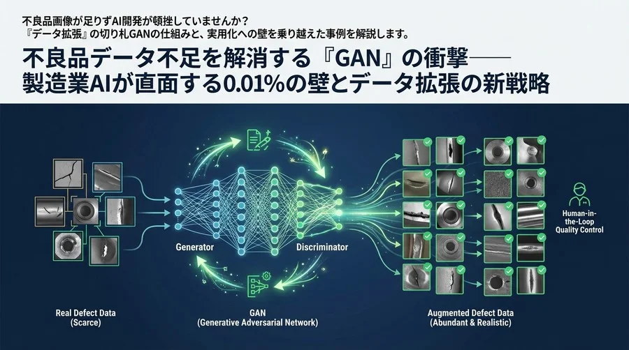 不良品データ不足を解消する「GAN」の衝撃──製造業AIが直面する0.01%の壁とデータ拡張の新戦略