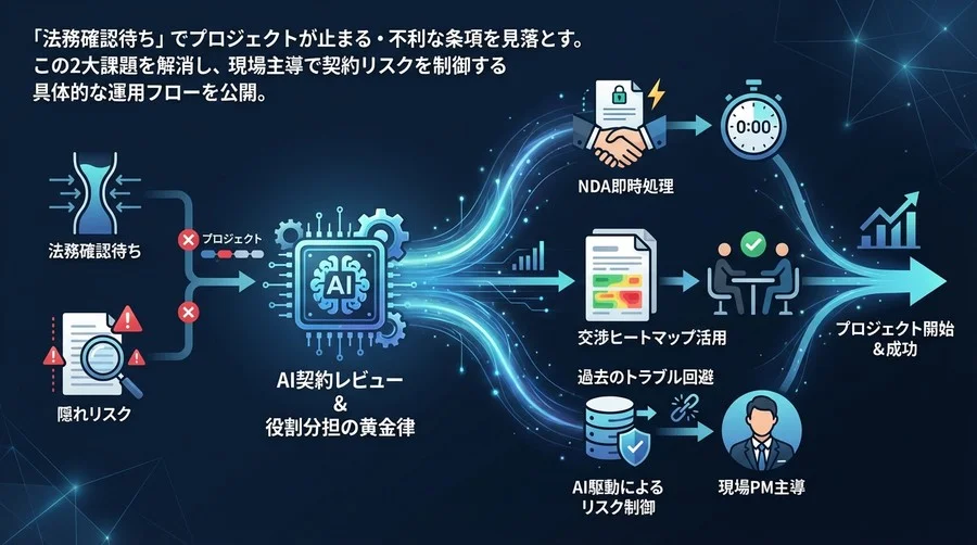 法務ボトルネックを突破するAI契約審査：PMが主導するリスク制御と自動化の『黄金律』