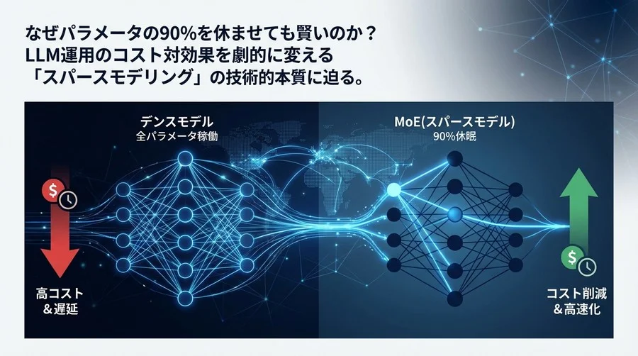 パラメータの90%を休ませる技術：Mistral AIのMoEがLLMの推論コストを劇的に下げる理由