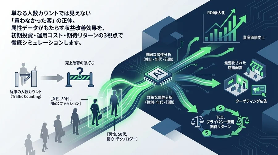 人数カウントの限界を超える：AI属性推定が導く商業施設の資産価値向上とROI最大化の全貌