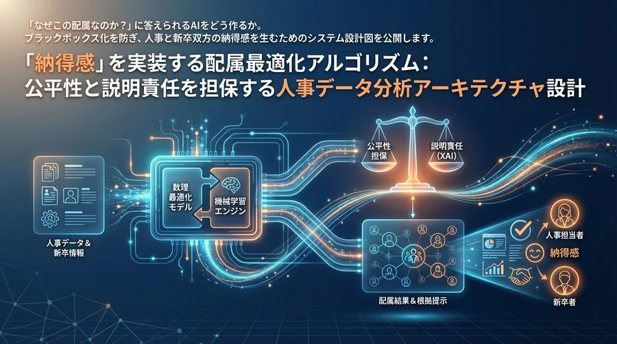 「納得感」を実装する配属最適化アルゴリズム：公平性と説明責任を担保する人事データ分析アーキテクチャ設計