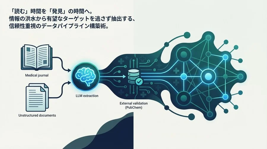 LLMによる医学論文からの新薬候補自動抽出：検索から「構造化」へ進化する創薬データパイプライン構築術