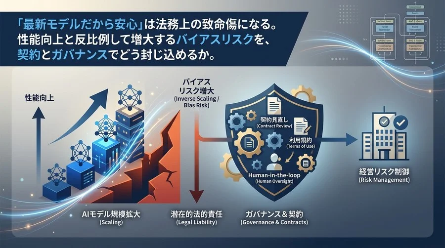 AIの「逆スケーリング」が招く法的リスクとは？契約とガバナンスで防ぐバイアス対策の実務