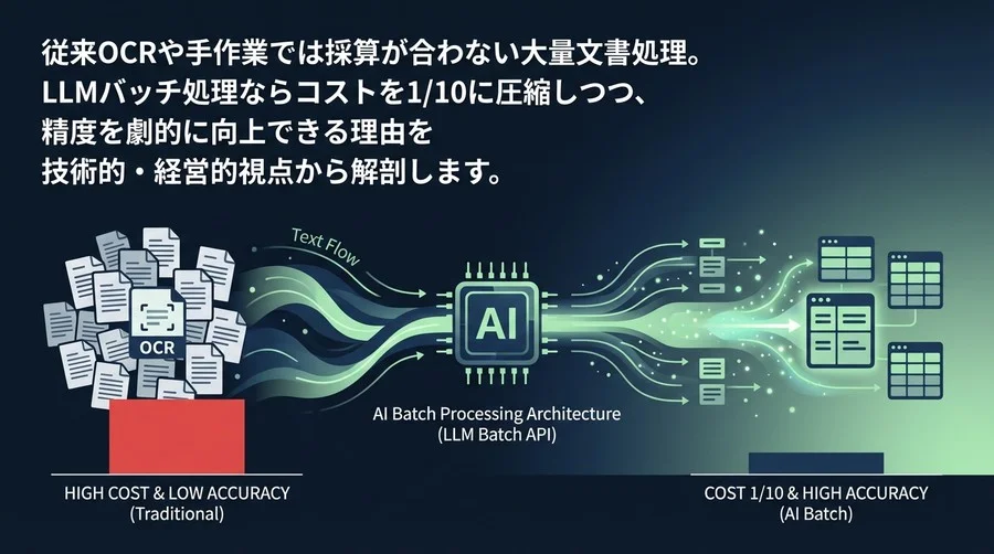 構造化データ抽出のコストを1/10にするAIバッチ処理アーキテクチャ設計論