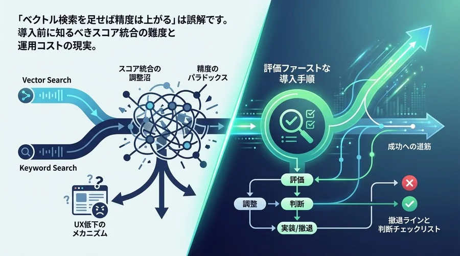 「ベクトル検索を足せば精度は上がる」は誤解。ハイブリッド検索導入の泥沼と回避策