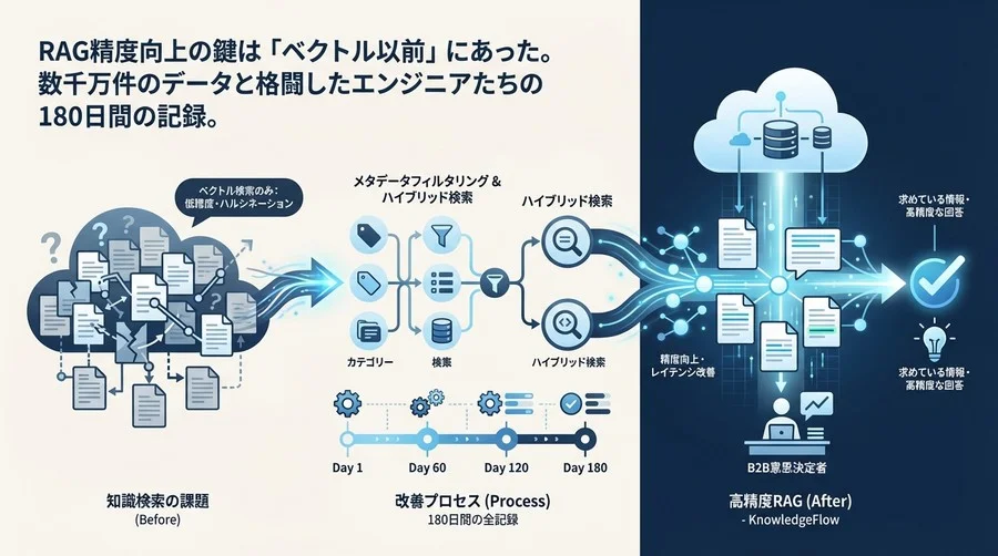 RAG精度はベクトル以前で決まる。メタデータ活用で検索基盤を刷新した180日間の全記録