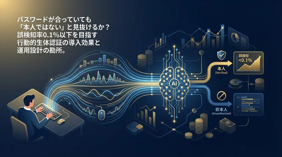 パスワードが合っても「本人ではない」と見抜く。誤検知0.1%以下へ挑む行動的生体認証の導入と運用設計