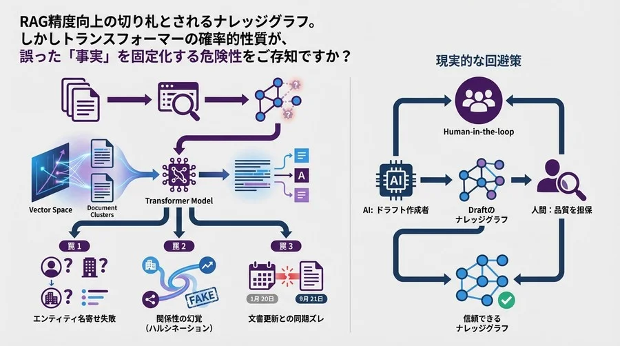 RAG精度向上の鍵「ナレッジグラフ」構築でトランスフォーマーが陥る3つの罠と現実的な回避策
