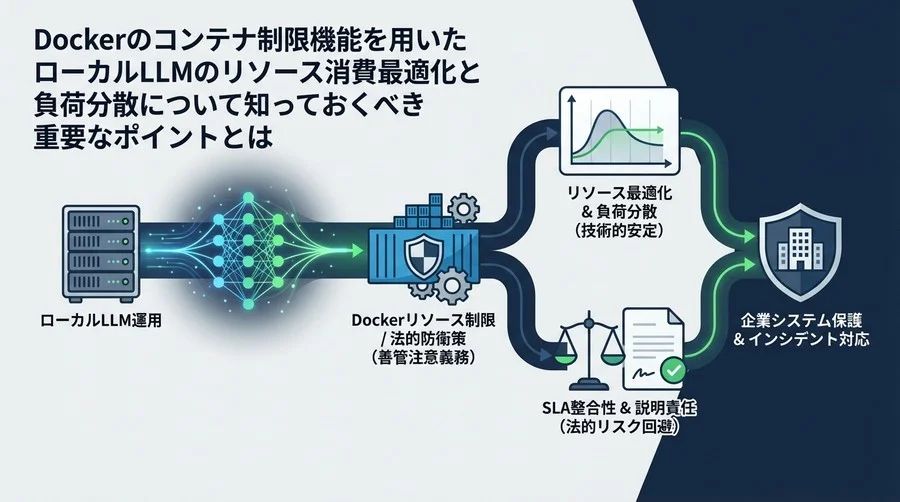 ローカルLLM運用における法的リスクとDockerリソース制限の最適化