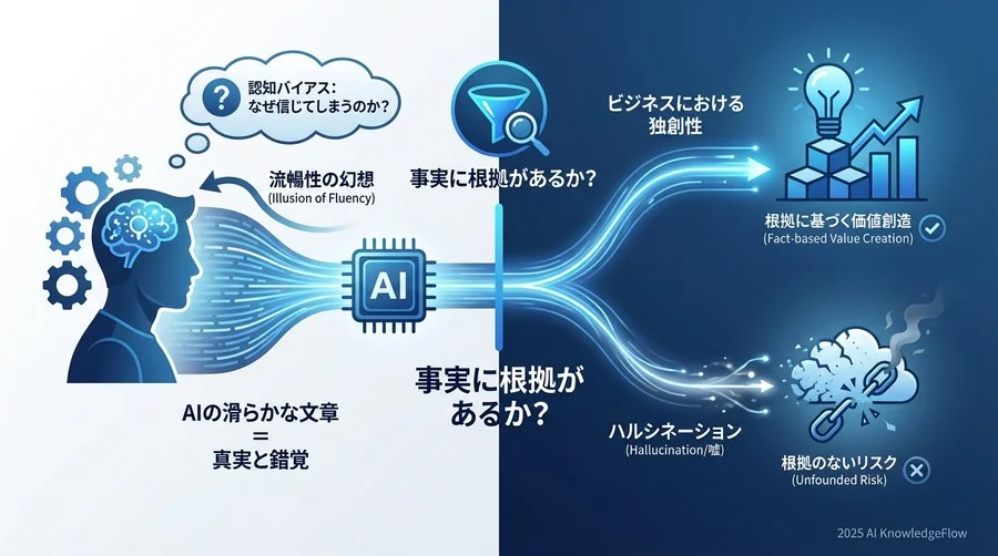 なぜ「嘘」を「独創的」と錯覚するのか：AI導入初期の認知バイアス - Section Image