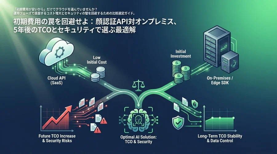 初期費用の罠を回避せよ：顔認証API対オンプレミス、5年後のTCOとセキュリティで選ぶ最適解