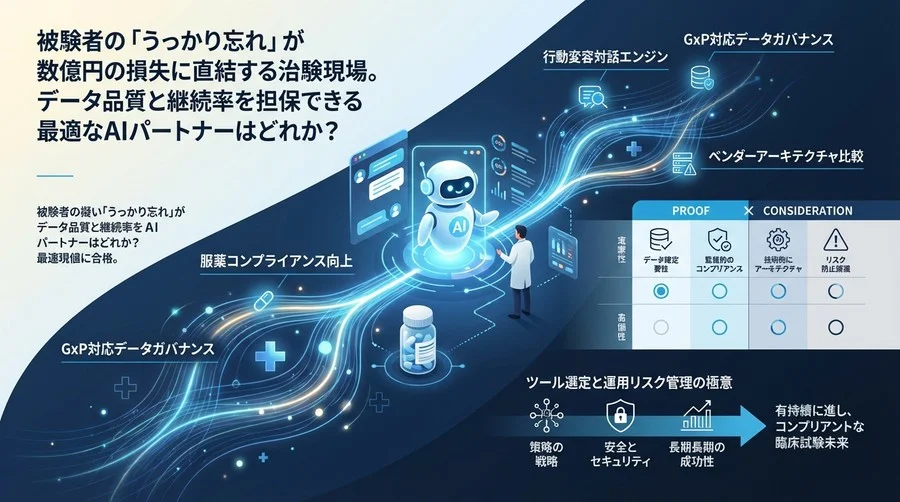 治験DXの核心：服薬コンプライアンスを高めるAIチャットボット選定とリスク管理の全技術