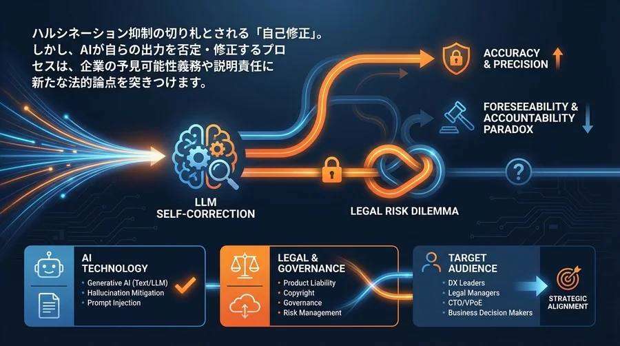 LLM自己修正の法的パラドックス：精度向上が招く予見可能性のジレンマと実務対応