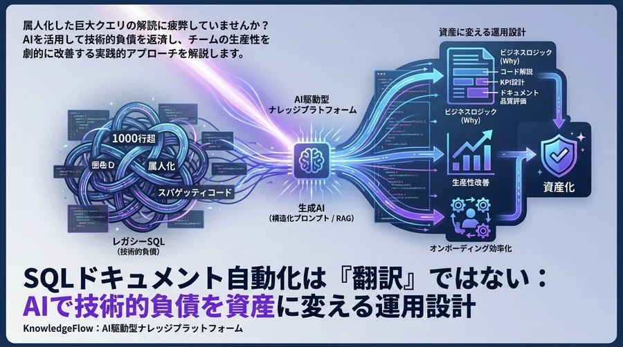 SQLドキュメント自動化は「翻訳」ではない：AIで技術的負債を資産に変える運用設計