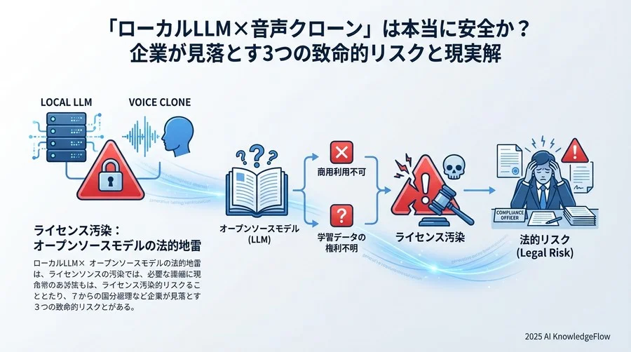 法的・コンプライアンスリスク：オープンソースモデルの「ライセンス汚染」 - Section Image