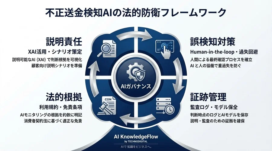 不正送金検知AIの法的リスク：誤検知による損害賠償を防ぐ「法務防衛ライン」の設計図 - Conclusion Image