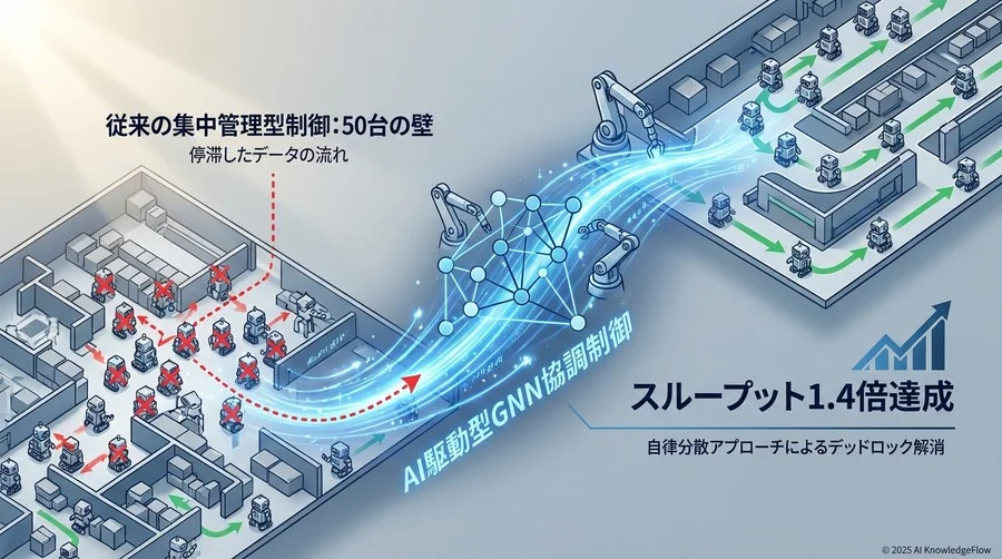 検証結果：従来手法比でスループット1.4倍を記録した「譲り合い」の創発 - Section Image