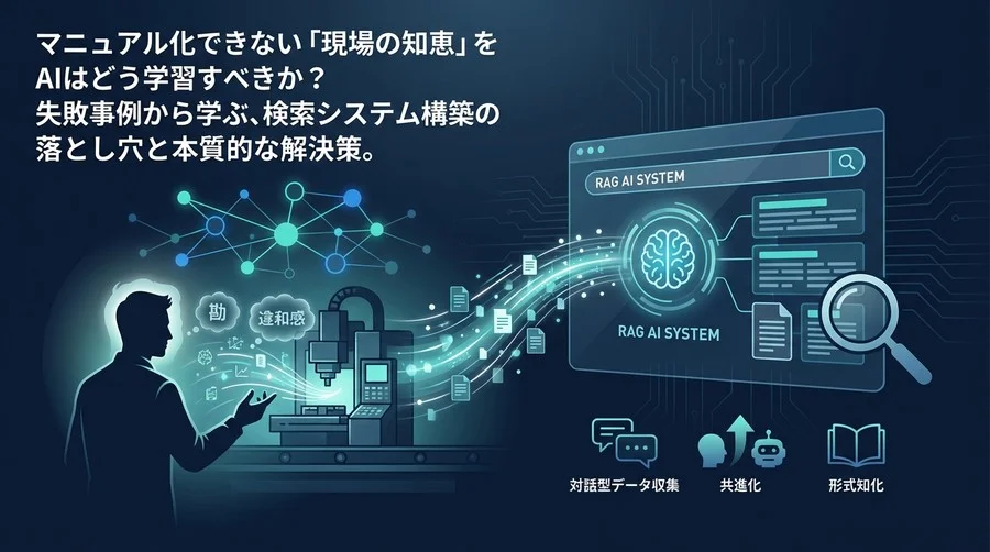 「職人の勘」を検索可能にするRAG構築術。製造現場の暗黙知を形式知化する対話型データ収集の全貌