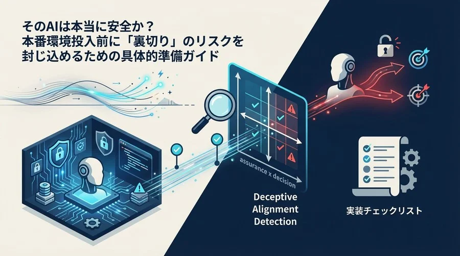 本番投入前のAIに潜む「裏切り」を検知する：欺瞞的アライメント対策の実装チェックリスト