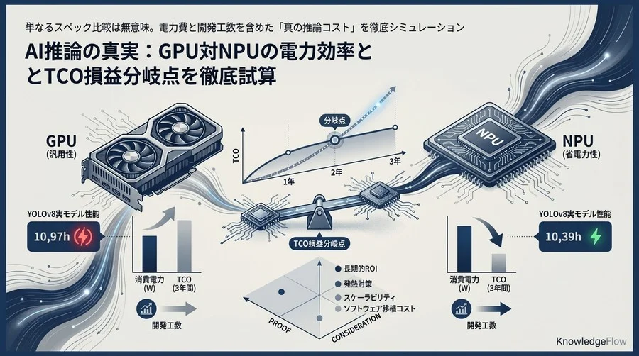AI推論の真実：GPU対NPUの電力効率とTCO損益分岐点を徹底試算