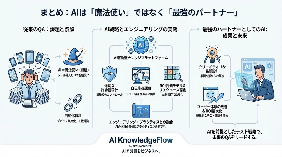 モバイルアプリUIテストの「自動化崩壊」を防ぐAI戦略とROI最大化の運用設計 - Conclusion Image