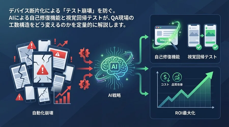 モバイルアプリUIテストの「自動化崩壊」を防ぐAI戦略とROI最大化の運用設計