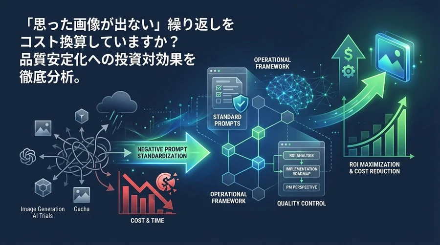 画像生成AIの試行回数を削減するネガティブプロンプト標準化とROI最大化の運用戦略