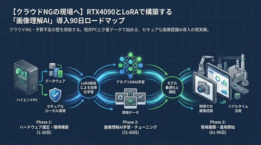【クラウドNGの現場へ】RTX4090とLoRAで構築する「画像理解AI」導入90日ロードマップ