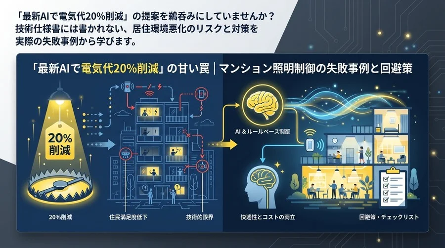 「最新AIで電気代20%削減」の甘い罠｜マンション照明制御の失敗事例と回避策