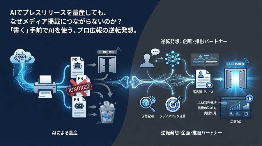 プレスリリースをAIで量産しても無視される理由。「書く」手前でAIを使う逆転発想