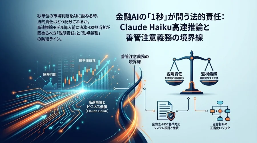 金融AIの「1秒」が問う法的責任：Claude Haiku高速推論と善管注意義務の境界線