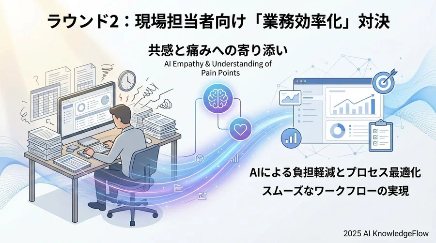 ラウンド2：現場担当者向け「業務効率化」対決 - Section Image