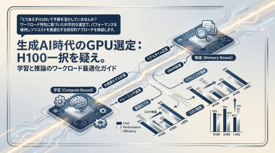 生成AI時代のGPU選定：H100一択を疑え。学習と推論のワークロード最適化ガイド
