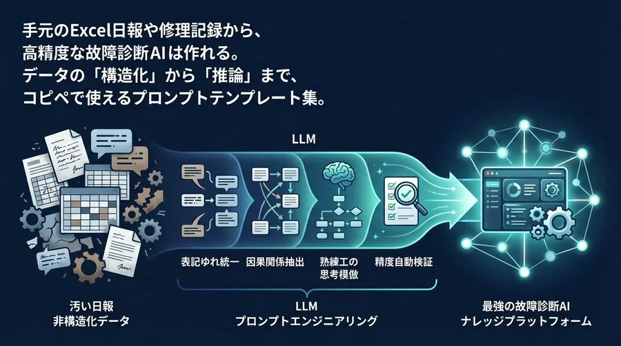 手元の「汚い日報」が最強の故障診断AIに変わる。CTO直伝・コピペで使えるデータ構造化＆推論プロンプト完全設計図