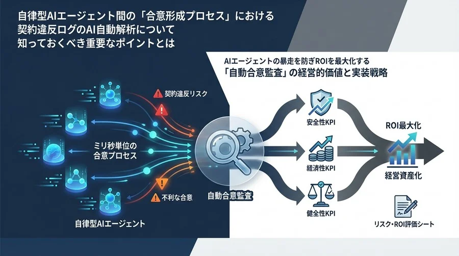 AIエージェントの暴走を防ぎROIを最大化する「自動合意監査」の経営的価値と実装戦略