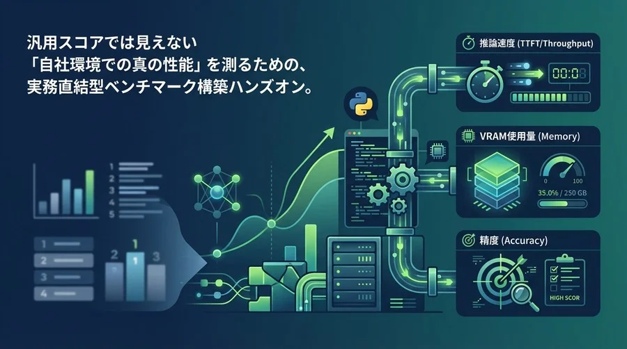 実務で使えるLLMベンチマーク自作講義：PythonとTransformersで測る推論速度・VRAM・精度
