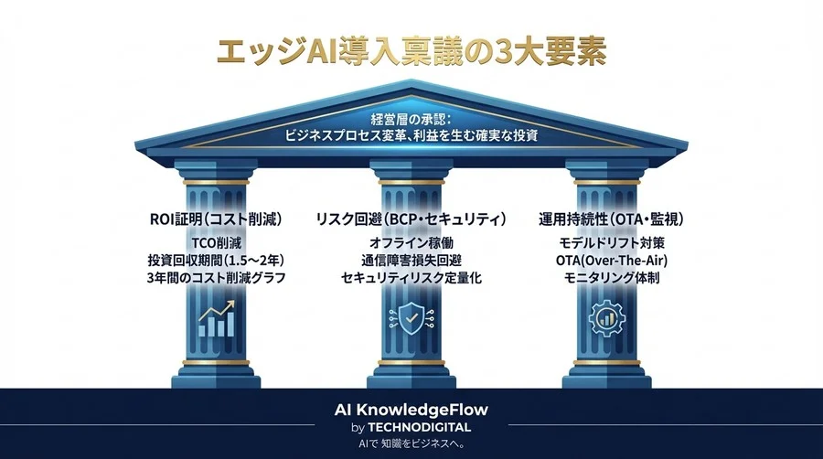 エッジAI導入の稟議を通す「投資対効果」証明法：クラウド比コスト削減とリスク回避の具体的試算モデル - Conclusion Image